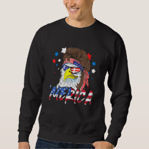 Sweatshirt Drapeau américain 4 juillet Merica Eagle Mullet