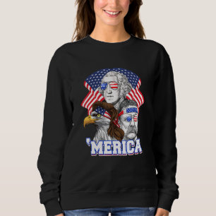 Sweatshirt Drapeau américain 4 juillet Merica Washington Roos
