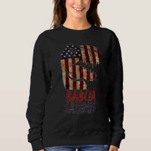 Sweatshirt Drapeau américain Babcia Dino Babciasaurus