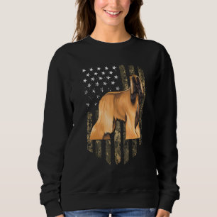 Sweatshirt Drapeau américain camouflage Afghan Hound 4 juille
