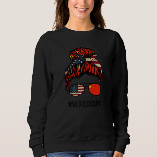 Sweatshirt Drapeau américain chinois USA Chignon sale chinoi