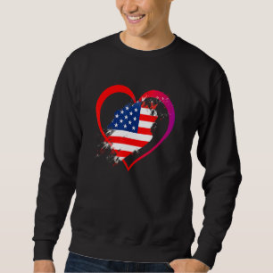 Sweatshirt Drapeau américain Coeur des forces armées patrioti
