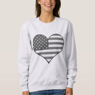 Sweatshirt Drapeau américain Cœur patriotique