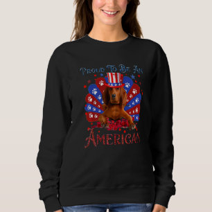 Sweatshirt Drapeau Américain Cute Coonhound 4 juillet