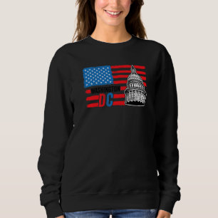 Sweatshirt Drapeau américain de Washington Dc Capitol Hill
