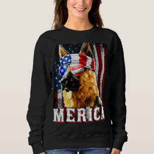 Sweatshirt Drapeau américain du berger allemand de l'Amérique