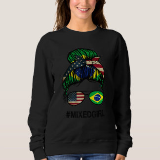 Sweatshirt Drapeau américain du Brésil   USA Bun brésilien dé