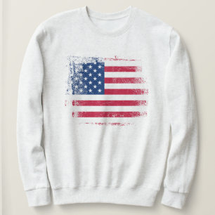 Sweatshirt Drapeau américain en détresse 4 juillet étoiles et
