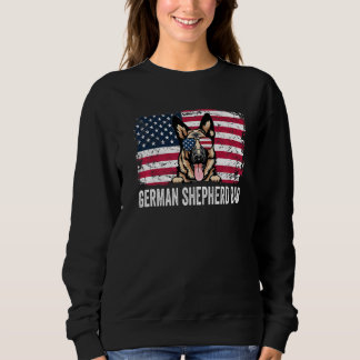 Sweatshirt Drapeau américain en détresse berger allemand père