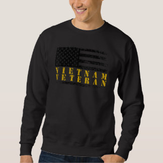 Sweatshirt Drapeau américain en détresse texte jaune vétéran