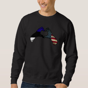 Sweatshirt Drapeau américain estonien USA USA Cœur estonien