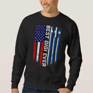 Sweatshirt Drapeau américain et drapeau de la Grèce Meilleure