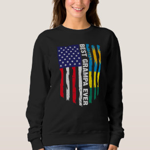 Sweatshirt Drapeau américain et drapeau du Rwanda Meilleur Gr