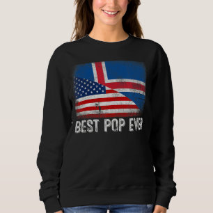 Sweatshirt Drapeau américain et drapeau islandais meilleure f