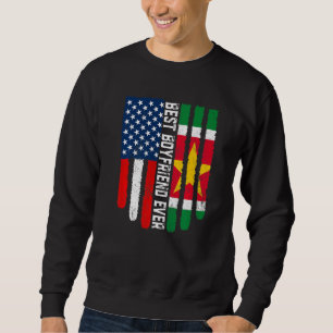Sweatshirt Drapeau américain et drapeau surinamais Meilleur a