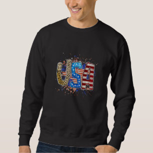 Sweatshirt Drapeau américain étoiles rayures 4 juillet patrio