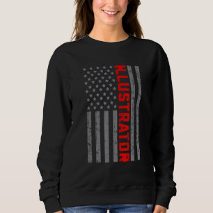 Sweatshirt Drapeau Américain Illustrateur Drapeau Américain V