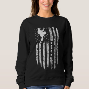 Sweatshirt Drapeau américain Karate Vêtements - Karateka Vint