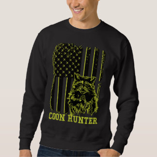 Sweatshirt Drapeau américain Patriotique Coon Hunter Raccoon