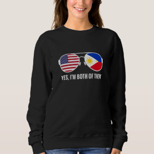 Sweatshirt Drapeau américain Philippines Lunettes de soleil P