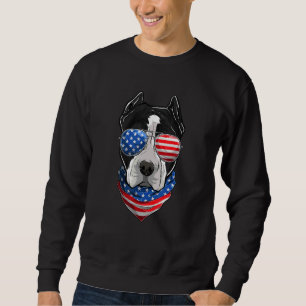 Sweatshirt Drapeau américain Pitbull Chien du 4 juillet