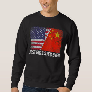 Sweatshirt Drapeau américain rétro Chine Drapeau Meilleur Gra