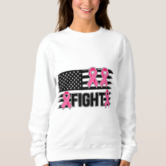 Sweatshirt Drapeau Américain Sensibilisation au Cancer du Sei
