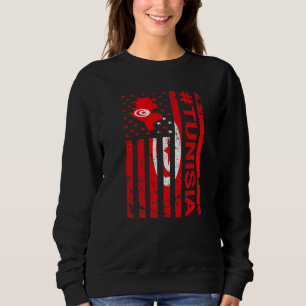 Sweatshirt Drapeau Américain Tunisien Usa Pride