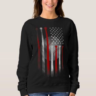 Sweatshirt Drapeau américain Vintage Baseball Drapeau Papa Ma