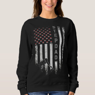 Sweatshirt Drapeau américain vintage Curling Stepdad Curler S