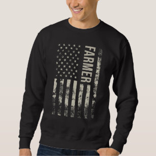 Sweatshirt Drapeau américain vintage d'agriculteur