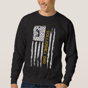 Sweatshirt Drapeau américain vintage Fier Volley Papa Sil