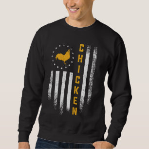 Sweatshirt Drapeau américain vintage Lover de poulet Funky Ro