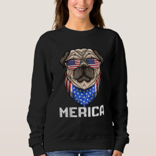Sweatshirt Drapeau anglais Bulldog 4 juillet Merica Men Usa