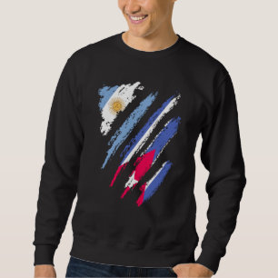 Sweatshirt Drapeau Argentine Cuba Patriot Croissant Pays Rayu