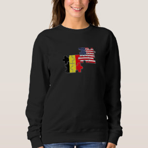 Sweatshirt Drapeau Belgique USA Belge Américain