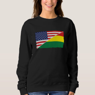 Sweatshirt Drapeau Bolivie Et Drapeau États-Unis Racines Ancê