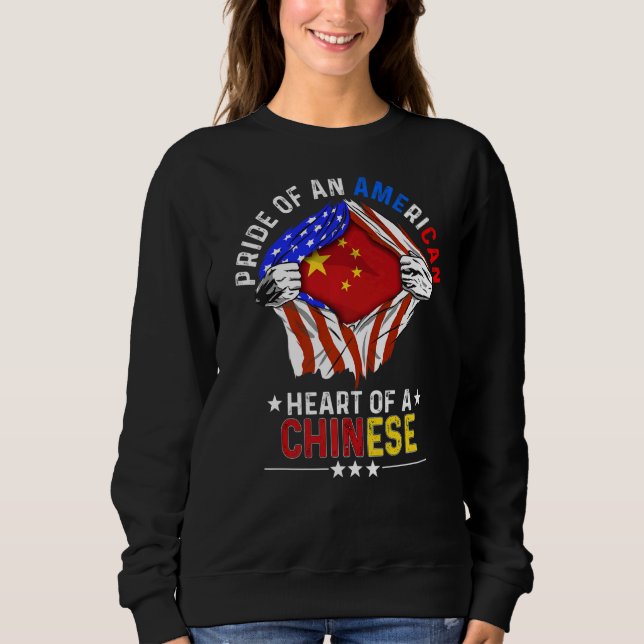 Sweatshirt Drapeau chinois-américain de Chine étrangère (Devant)