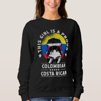 Sweatshirt Drapeau Colombie Costa Rica Femme Fille Citoyenne 