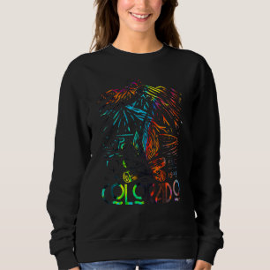 Sweatshirt Drapeau Colorado Vintage Extérieur Montagne Graphi