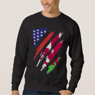 Sweatshirt Drapeau cultivé américain du Pays de Galles Mois d