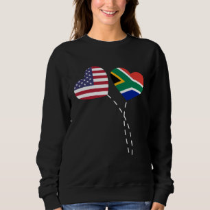 Sweatshirt Drapeau d'Afrique du Sud USA Amoureux Cœur Sud-Afr