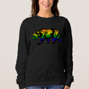 Sweatshirt Drapeau de Californie Ours Gay pride Rainbow Cali 