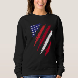Sweatshirt Drapeau de la Lettonie Fabriqué en Amérique USA Mo
