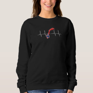 Sweatshirt Drapeau de la Norvège Battement de cœur Scandinavi