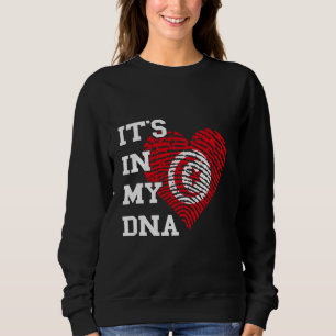 Sweatshirt Drapeau de la Tunisie C'est dans mon empreinte dig