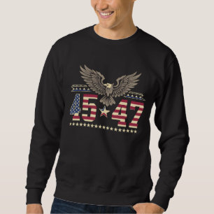 Sweatshirt Drapeau de l'aigle américain vintage Trump 45 47 U