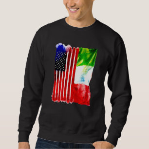 Sweatshirt Drapeau de l'Italie - Demi-Américaine Demi-Italien
