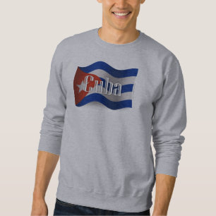 Sweatshirt Drapeau de ondulation du Cuba