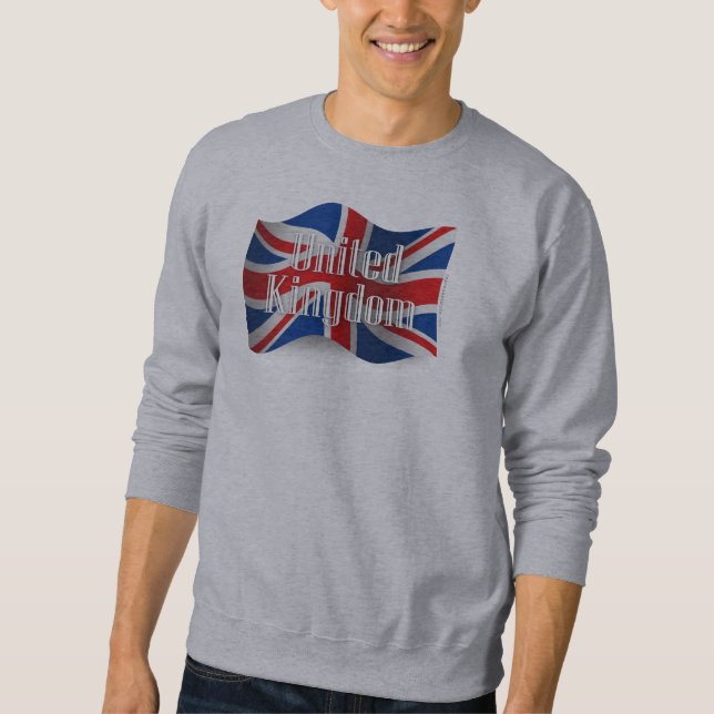 Sweatshirt Drapeau de ondulation du Royaume-Uni (Devant)
